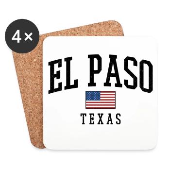 El Paso Texas Retro Shirt - Untersetzer (4er-Set) - Weiß - Vorne