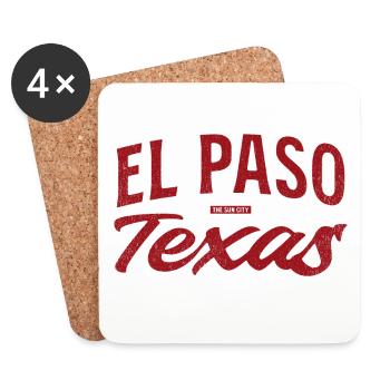 El Paso Texas Retro Script - Untersetzer (4er-Set) - Weiß - Vorne