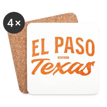 El Paso Texas Script Logo - Untersetzer (4er-Set) - Weiß - Vorne