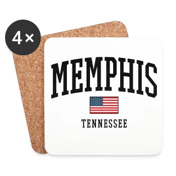 Memphis Arch Flag Tennessee - Untersetzer (4er-Set) - Weiß - Vorne