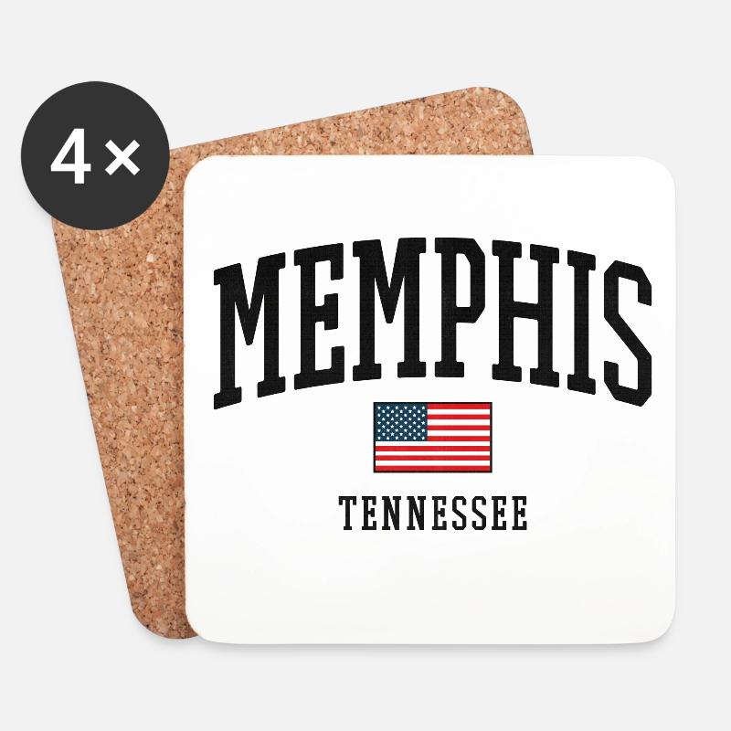 Memphis Arch Flag Tennessee - Untersetzer (4er-Set) - Weiß