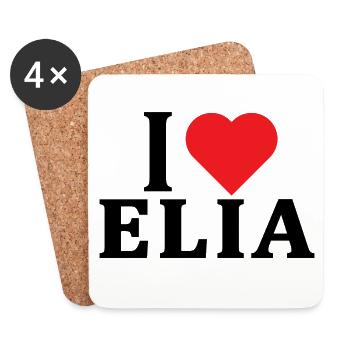 t-shirt I love Elijah t-shirt gift idea - Coasters (set of 4) - white - Front