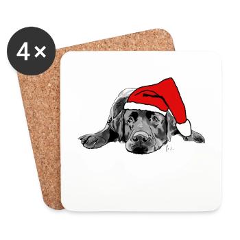 Labrador Weihnachten - Untersetzer (4er-Set) - Weiß - Vorne