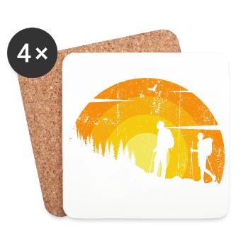 Silhouetten des Sunset Trail - Untersetzer (4er-Set) - Weiß - Vorne