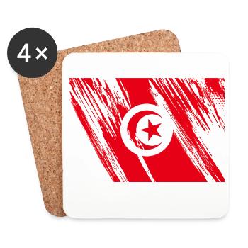 Tunisia Flag - Coasters (set of 4) - white - Front