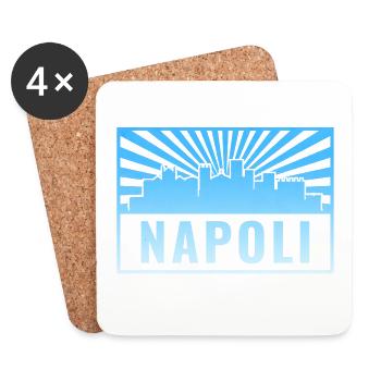 Napoli Skyline Sonnenstrahlen - Untersetzer (4er-Set) - Weiß - Vorne