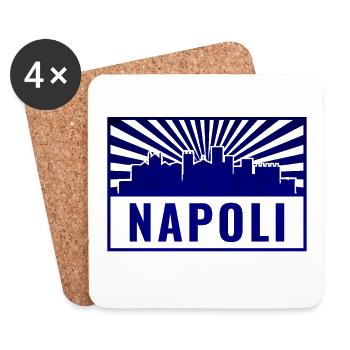 Napoli Skyline Blue Stamp - Coasters (set of 4) - white - Front