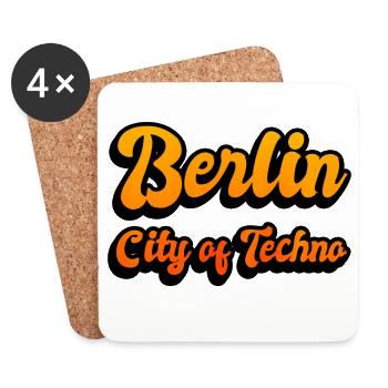 Berlin, ville de la techno - Dessous de verre (lot de 4) - blanc - Devant
