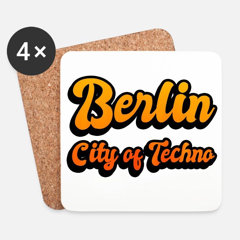 Berlin Stadt des Techno - Untersetzer (4er-Set) - Weiß