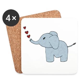 elefant elefantenhaut - Untersetzer (4er-Set) - Weiß - Vorne
