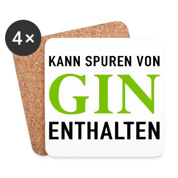 Kann Spuren Von Gin Enthalten - Untersetzer (4er-Set) - Weiß - Vorne