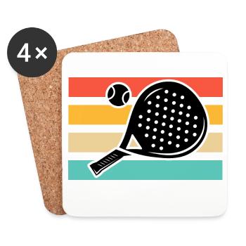 Padel Tennis Retro Vintage - Untersetzer (4er-Set) - Weiß - Vorne
