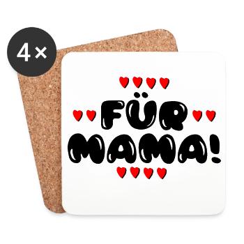 Für Mama - Muttertag - Geburtstag MAMI Geschenk - Untersetzer (4er-Set) - Weiß - Vorne