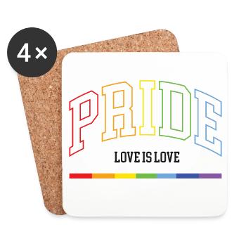 LGBTQ+ Pride. Love is Love - Coasters (set of 4) - white - Front