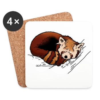 Red panda - Coasters (set of 4) - white - Front