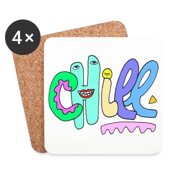 Chill - Coasters (set of 4) - white - Front