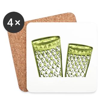 Ribbed for apple wine Ebbelwoi Äppler - Coasters (set of 4) - white - Front