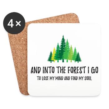 And Into The Forest I Go - Coasters (set of 4) - white - Front