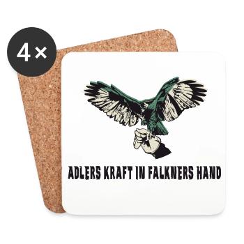 Falknerei Adler Design - Untersetzer (4er-Set) - Weiß - Vorne