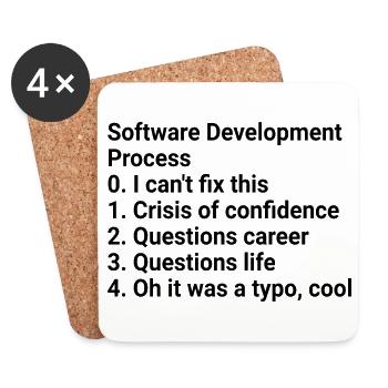 Software Development Process: Crisis to Typo! - Untersetzer (4er-Set) - Weiß - Vorne