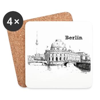Berlin - Dessous de verre (lot de 4) - blanc - Devant