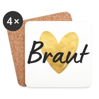 Braut Jungesellinnenabschied - Untersetzer (4er-Set) - Weiß - Vorne
