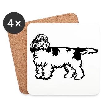 Petit Basset Griffon Vendeen - Untersetzer (4er-Set) - Weiß - Vorne