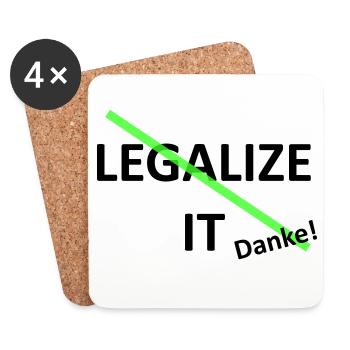 Legalize it weed Marihuana - Untersetzer (4er-Set) - Weiß - Vorne