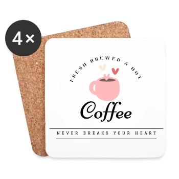 Kaffee bricht dir nicht das Herz - Untersetzer (4er-Set) - Weiß - Vorne
