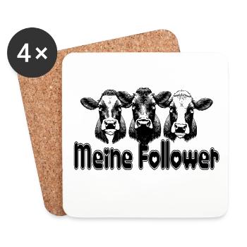 meine follower kühe bauernhof landleben landwirt - Untersetzer (4er-Set) - Weiß - Vorne