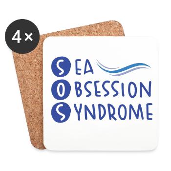 Humour Well-being Sea - Coasters (set of 4) - white - Front