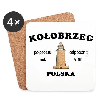 Kolberg, Einfach mal chillen,Polnisch - Untersetzer (4er-Set) - Weiß - Vorne