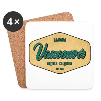 Vancouver Vintage Schild BC - Untersetzer (4er-Set) - Weiß - Vorne