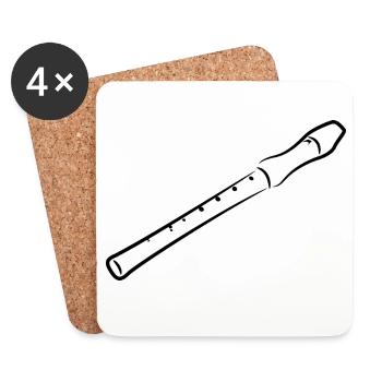 Flute Drawing - Coasters (set of 4) - white - Front