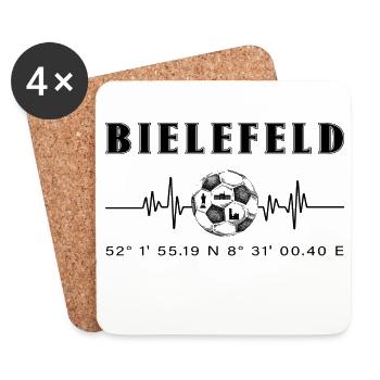 Koordinaten Bielefeld - Untersetzer (4er-Set) - Weiß - Vorne