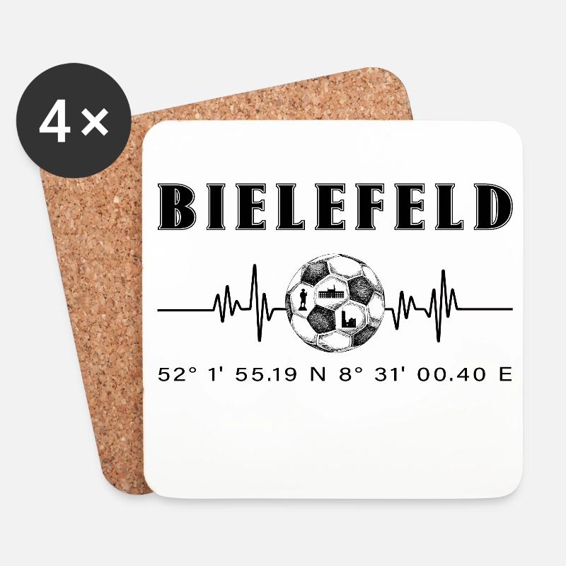 Koordinaten Bielefeld - Untersetzer (4er-Set) - Weiß