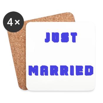PAAR. ICH HABE GERADE GEHEIRATET. Junggesellinnenabschied. VALENTINSTAG. MARIES - Untersetzer (4er-Set) - Weiß - Vorne