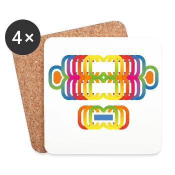 Monkey Color Rainbow - Coasters (set of 4) - white - Front