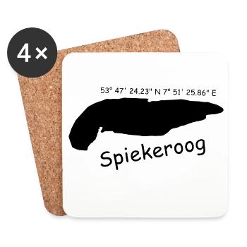 Spiekeroog Koordinaten - Untersetzer (4er-Set) - Weiß - Vorne