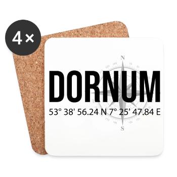 Koordinaten Dornum - Untersetzer (4er-Set) - Weiß - Vorne