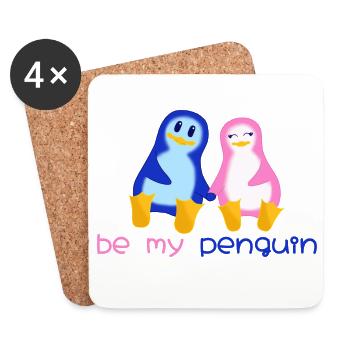 Sois mon pingouin - Dessous de verre (lot de 4) - blanc - Devant