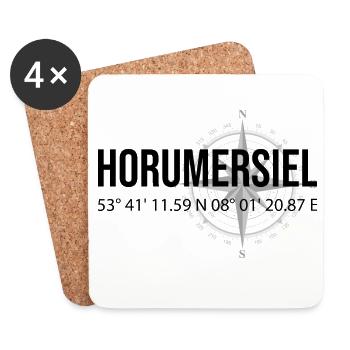 Koordinaten Horumersiel - Untersetzer (4er-Set) - Weiß - Vorne