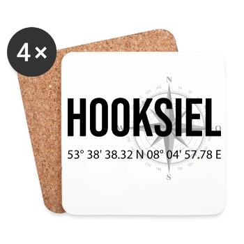Koordinaten Hooksiel - Untersetzer (4er-Set) - Weiß - Vorne