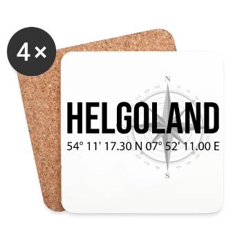 Koordinaten Helgoland - Untersetzer (4er-Set) - Weiß - Vorne