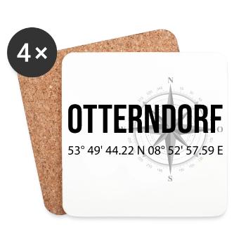 Koordinaten Otterndorf - Untersetzer (4er-Set) - Weiß - Vorne