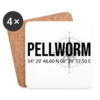 Koordinaten Pellworm - Untersetzer (4er-Set) - Weiß - Vorne