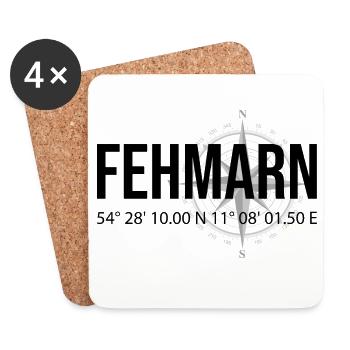 Koordinaten Fehmarn - Untersetzer (4er-Set) - Weiß - Vorne