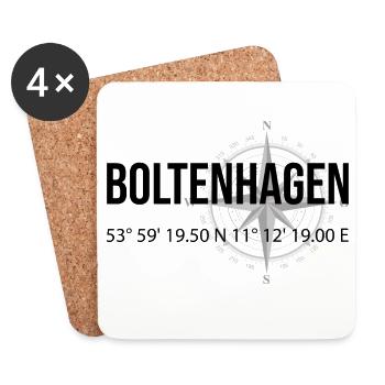 Koordinaten Boltenhagen - Untersetzer (4er-Set) - Weiß - Vorne