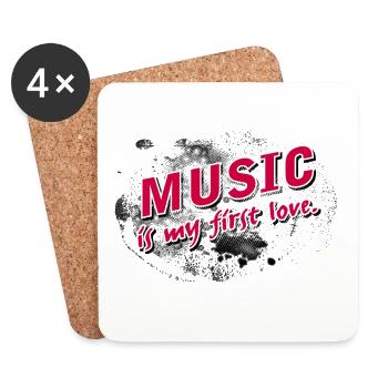 Music is my first love with stormy Background - Coasters (set of 4) - white - Front