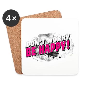 DON'T WORRY BE HAPPY > BACKGROUND stormy - Coasters (set of 4) - white - Front